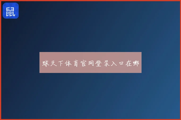 球天下体育官网登录入口在哪
